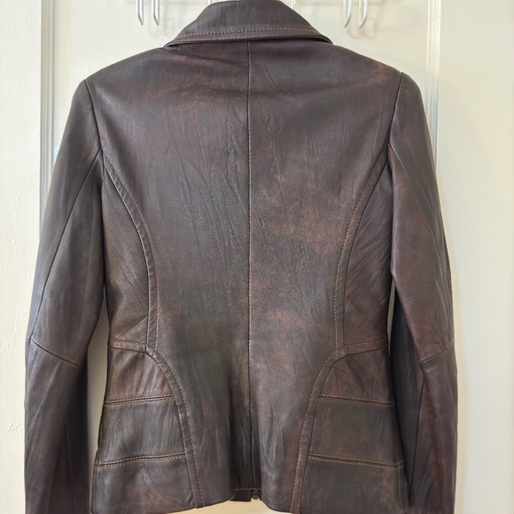 Vintage Genuine Leather Jacket In Dark Chocolate - Picture 2 of 6